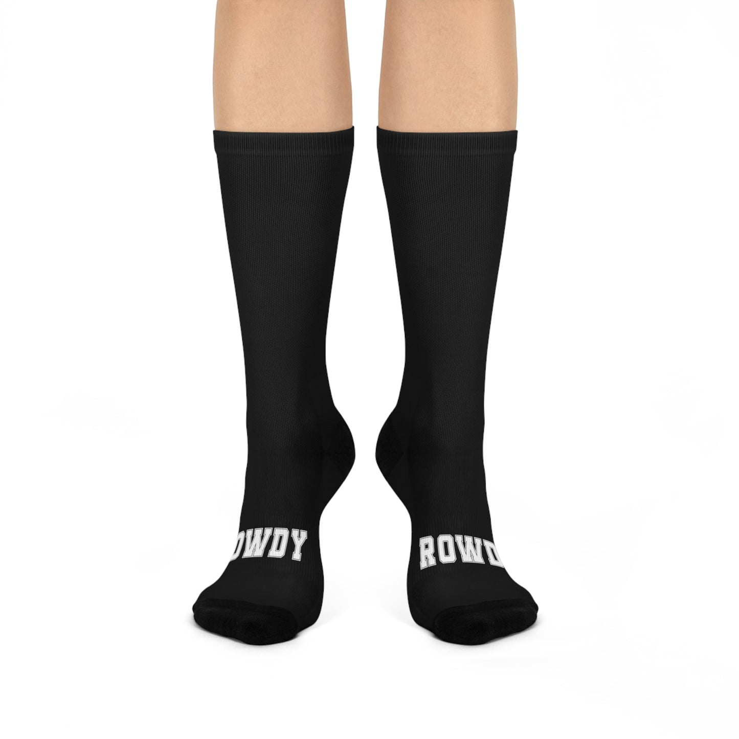 Rowdy Black Cushioned Crew Socks