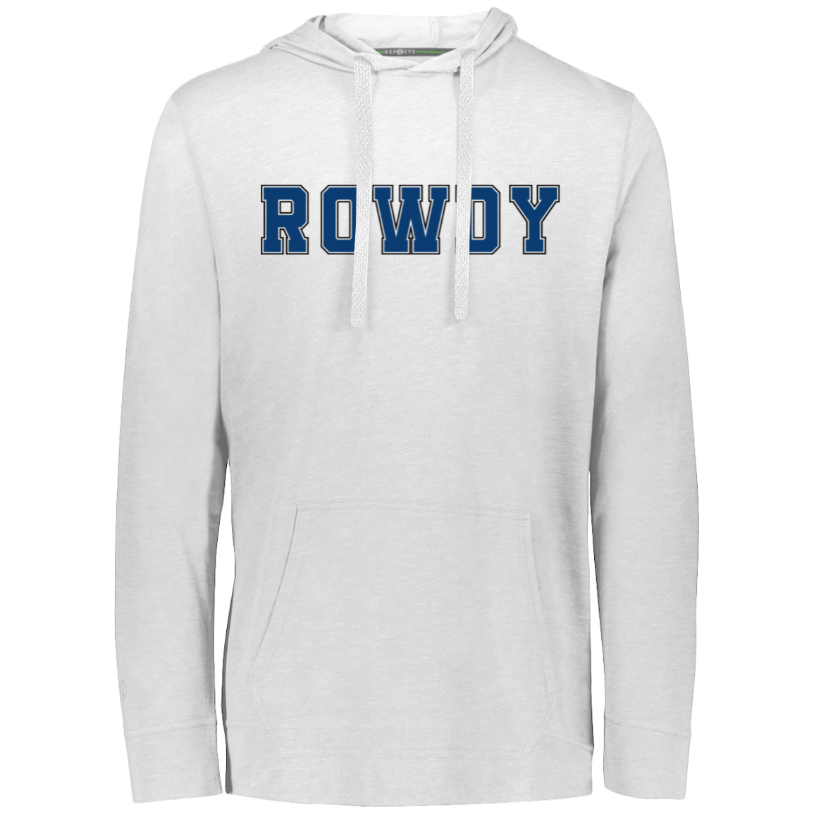 Rowdy Men's White Eco Triblend T-Shirt Hoodie