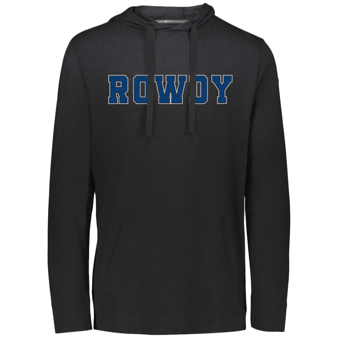 Rowdy Men's Black Eco Triblend T-Shirt Hoodie