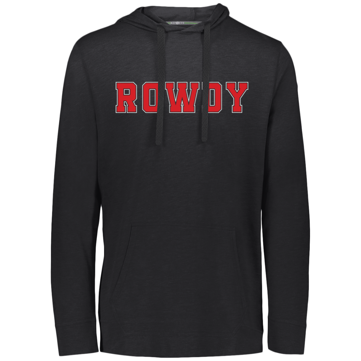 Rowdy Men's Black Eco Triblend T-Shirt Hoodie