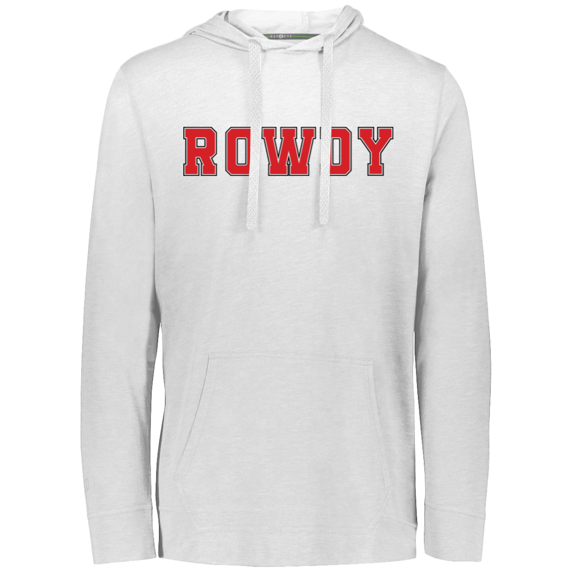 Rowdy Men's White Eco Triblend T-Shirt Hoodie