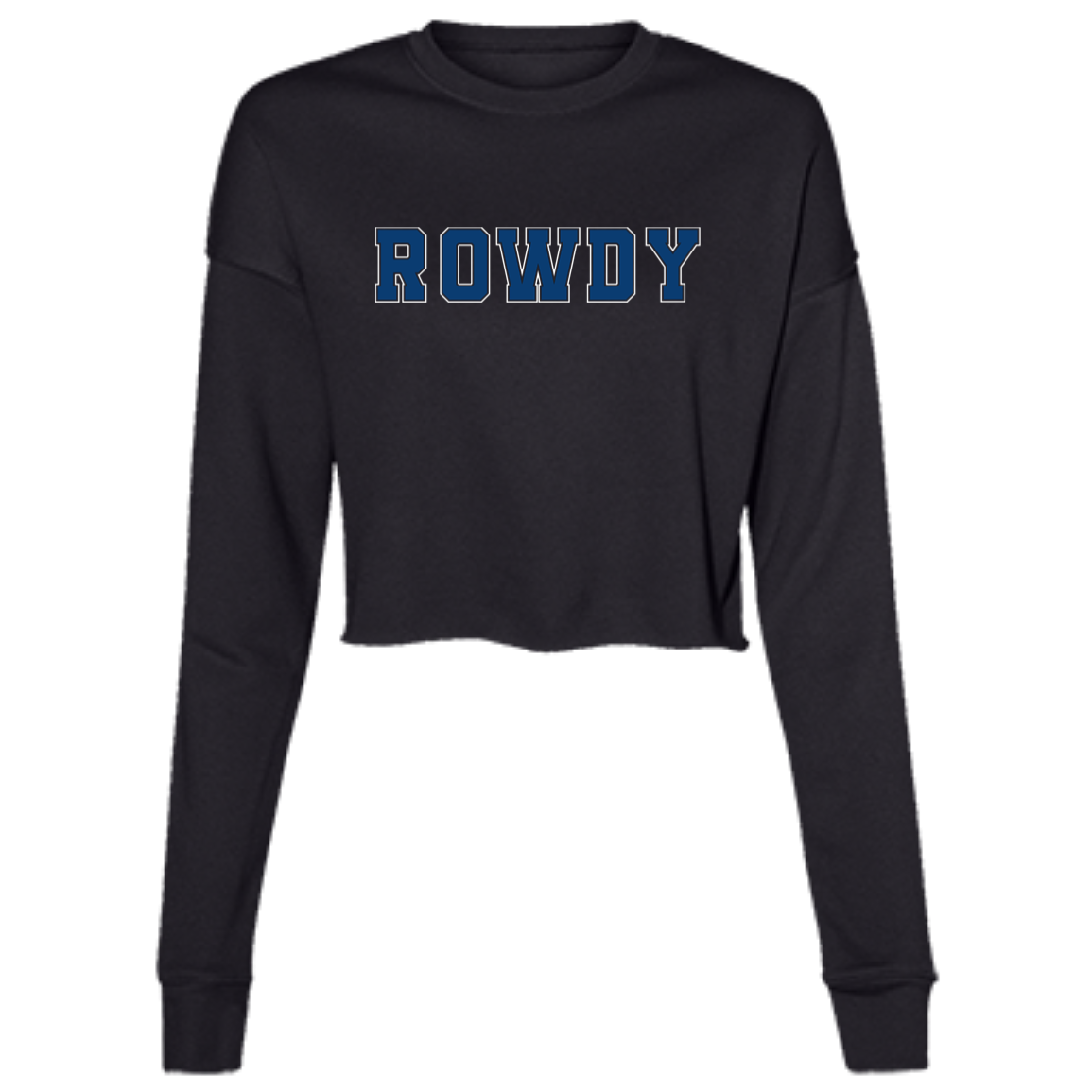 Rowdy Ladies' Black Cropped Fleece Crew