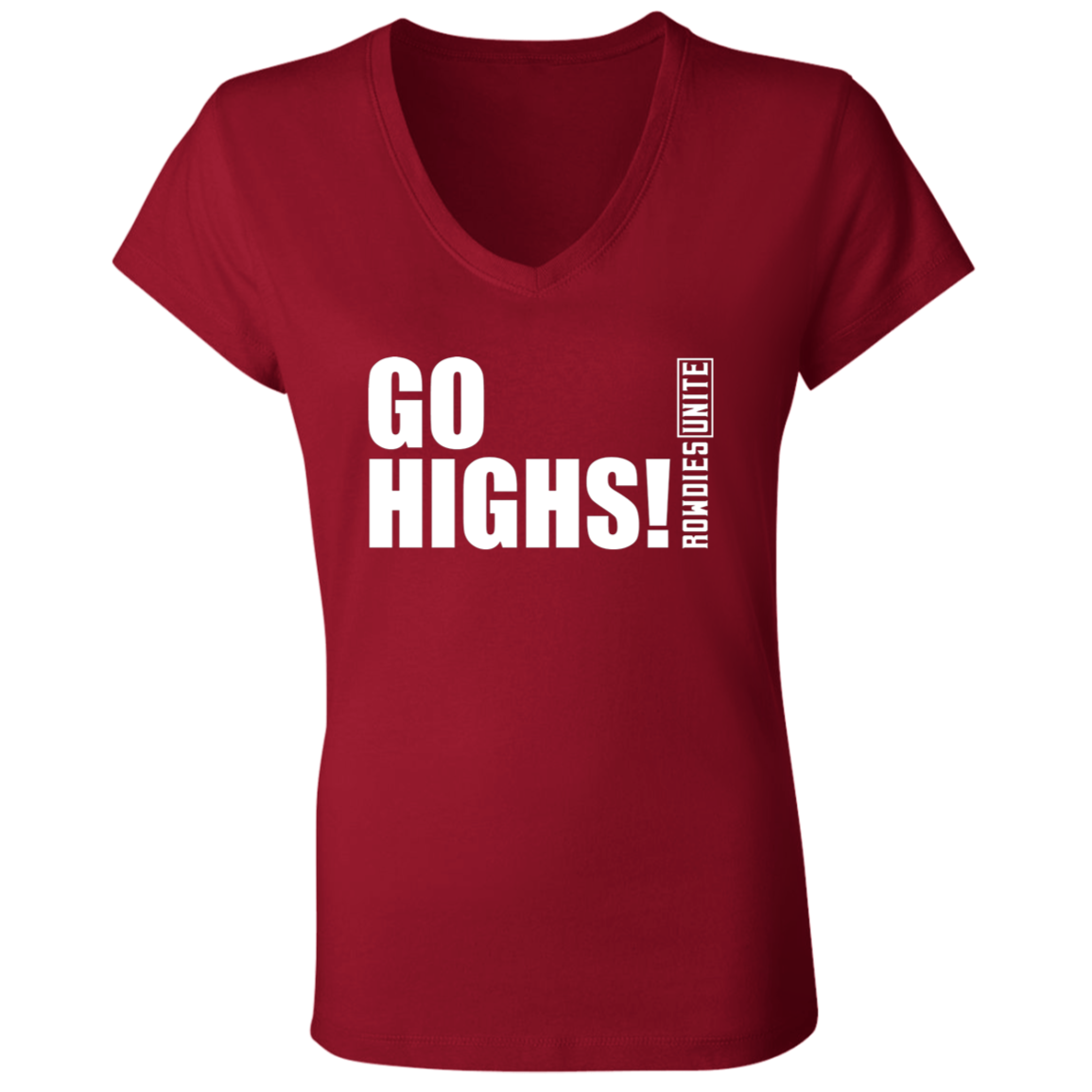 Go Highs Ladies' Red Jersey V-Neck T-Shirt