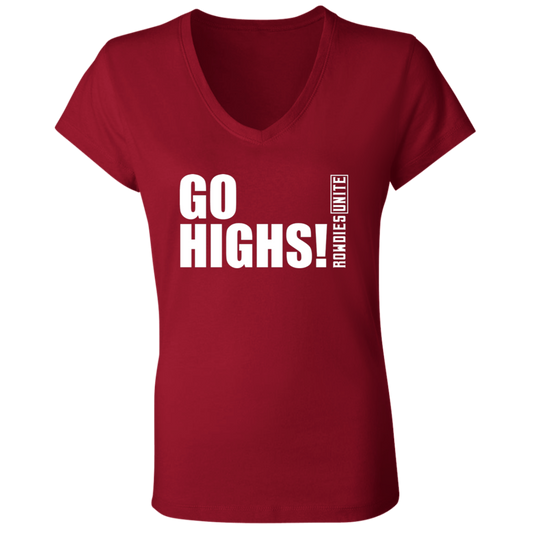 Go Highs Ladies' Red Jersey V-Neck T-Shirt