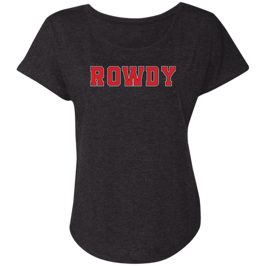Rowdy Ladies' Black Triblend Dolman Sleeve T-Shirt