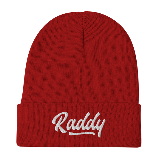 Raddy Red Embroidered Beanie