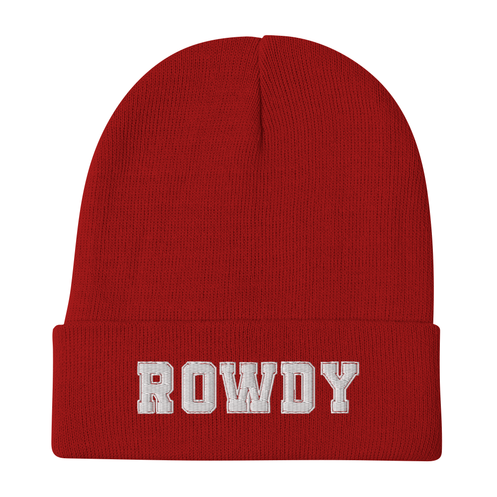 Rowdy Red Embroidered Beanie