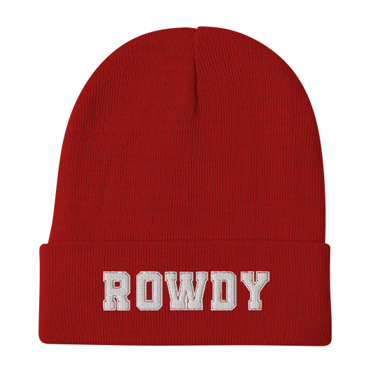 Rowdy Red Embroidered Beanie