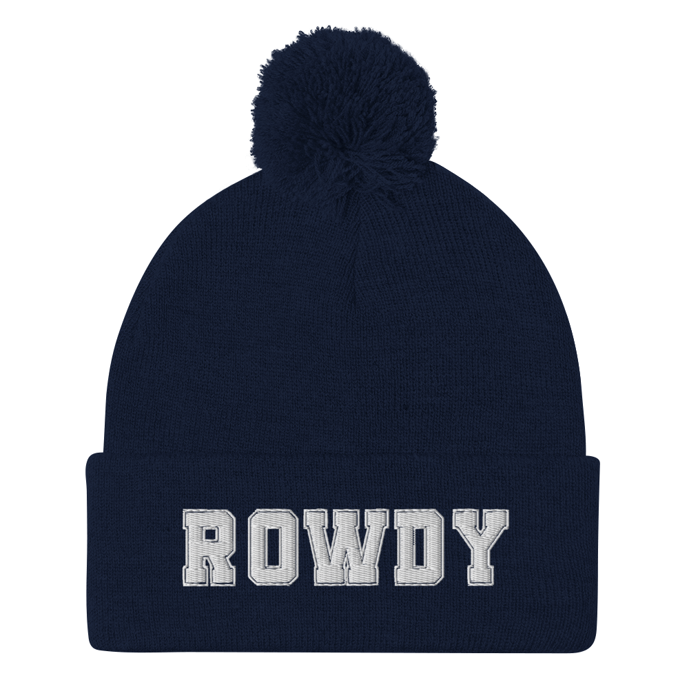 Rowdy Navy Pom-Pom Beanie